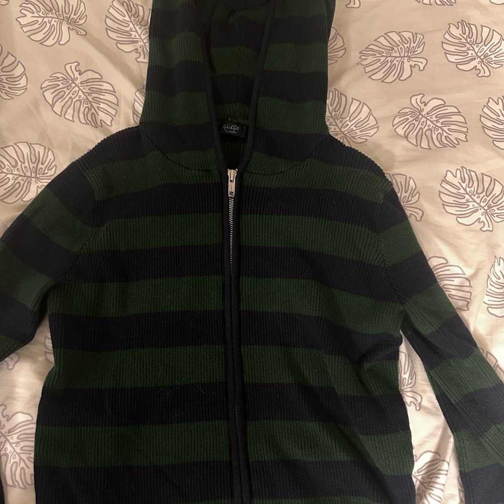 Brandy Melville Black and Green Striped Jacket